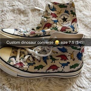 White dinosaur converse